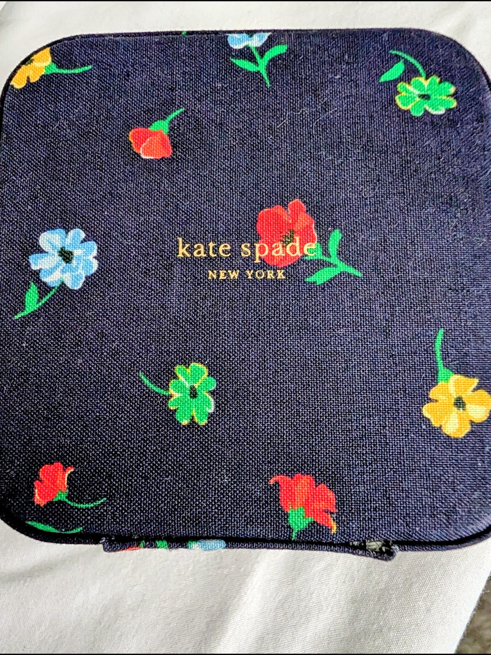 kate spade Navy Blue Floral Jewelry Travel Case